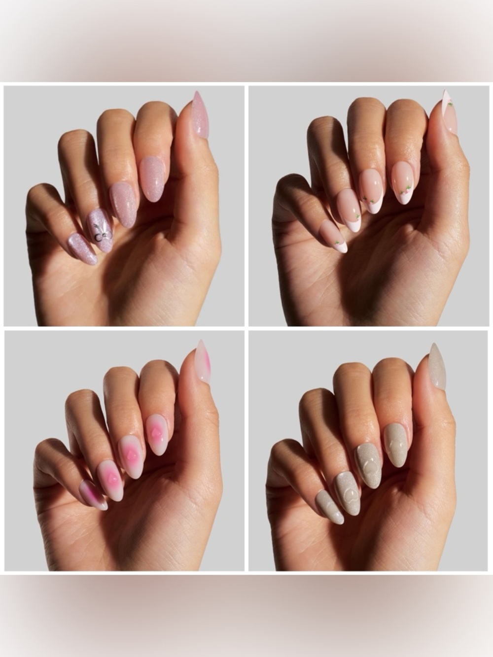 Celebritips Press-On Nails Bundle of 4, Short Almond